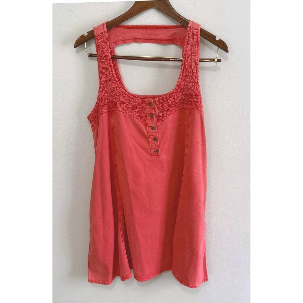 Saltwater‎ Luxe Women's Boho Poppy Red Smocked Mini Dress SZ Medium NWT